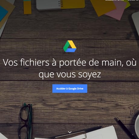 L'écran d'accueil de google drive